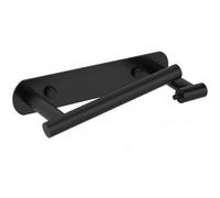 YUET Portarrollos Baño Autoadhesivo o Montado en la Pared Acero Inoxidable | Doble Poste Giratorio Soporte Colgador, Porta Papel Higienico Sin Taladro, Portarrollos para papel higiénico (Negro)
