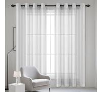 YUGAOYU Cortinas Transparente 220 x 250 cm Translucido Cortinas de Dormitorio Poliéster para Sala Cuarto Dormitorio Comedor Salon Cocina Salón, Gris Claro
