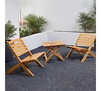 YUGXTH Juego de Mesa y Sillas for Exteriores, Sofá Plegable for Patio, Muebles de Balcón, Espacio Pequeño for 2, Muebles de Exterior for Porche Delantero, Junto a la Piscina(Natural)