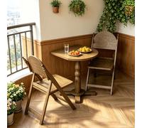 YUGXTH Muebles de Balcón Impermeables Mesa y Sillas de Patio, Juego de Muebles de Jardín Espacio Pequeño Balcón Apartamento Madera for Porche Delantero(Small)