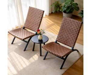 YUGXTH Pequeña Mesa de Patio con Sillas de Exterior Plegables, Decoraciones de Patio Trasero, Muebles de Exterior Muebles de Balcón Espacio Pequeño for Junto a la Piscina