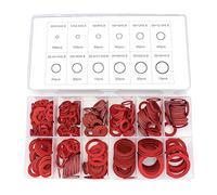 Yuhtech 600Pcs Arandelas Planas de Fibra de Papel de Acero Rojo Conjunto de Arandela de Aislamiento Surtido