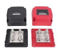 YUKERMARB Barra Colectora de Distribución de EnergíA, 4 Pernos M10, 48 V | PC Aleación de Zinc Cobre Acero Inoxidable, Capacidad de Carga de 400 A, Sistemas Automotrices RV Marinos y de Yate,