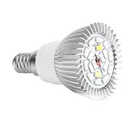 YUMILI Full Spectrum E27/E14/GU10 85-265V 18W 18 LED Luz de Cultivo Flor Planta Crecimiento Hidropónico Bombilla (E14)
