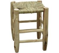 YUMO HOUSE-Taburete artesanal madera esparto (ancho 30×largo 30× alto 42)