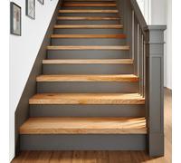 YunCangg 2 peldaños para escaleras, color marrón claro, 100 x 30 x 2 cm, madera maciza de roble para escaleras de madera, escaleras interiores, escalera de caracol, antideslizante, protección contra