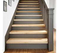 YunCangg 20 peldaños sin tratar, 90 x 30 x 2 cm, madera maciza de roble para escaleras de madera, escaleras interiores, escalera de caracol, con superficie antideslizante, como protección, protector