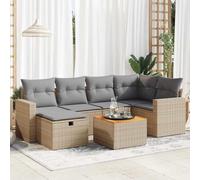 YunCangg 7-TLG - Juego de sofás de jardín con cojines de ratán sintético, resistente a la intemperie, para terraza, balcón, jardín de invierno, incluye mesa, sillón, banco, muebles de exterior