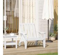 YunCangg Adirondack Silla de jardín blanca de madera de pino maciza, 75 x 77 x 77 cm, con respaldo para balcón, terraza, exterior, resistente a la intemperie, apilable, plegable, cómoda silla de relax