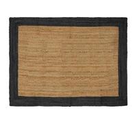 YunCangg Alfombra de arpillera gris oscuro de yute, 120 x 170 cm, alfombra grande con base antideslizante para salón, dormitorio, pasillo, moderna y fácil de limpiar