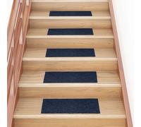 YunCangg Alfombrillas autoadhesivas para escalones, 30 unidades, color azul marino, 60 x 25 cm, antideslizantes, protección para escaleras de madera, escaleras interiores, escalera de caracol