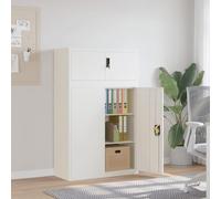 YunCangg Armario archivador blanco de acero con recubrimiento en polvo, 90 x 40 x 145 cm, con 2 estantes, se puede cerrar con llave, para oficina, espacio de almacenamiento y almacenamiento de