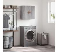 YunCangg Armario de pared gris Sonoma de madera 60 x 31 x 60 cm armario colgante con espacio de almacenamiento y estante para salón, dormitorio, oficina, pasillo, cocina, multipropósito, orden y