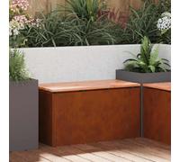 YunCangg Banco de jardín de madera maciza de Douglas y acero, resistente a la intemperie, 80 x 40 x 43 cm, asiento estable para terraza, balcón y jardín con diseño moderno y acabado duradero