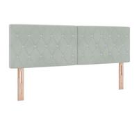 YunCangg Cabecero de terciopelo gris claro de 160 cm, tapizado con respaldo y acolchado, ajustable para cama de matrimonio, cama individual, canapé, montaje en pared, cojín de lectura, dormitorio
