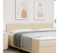 YunCangg Cabecero tapizado de tela crema de 200 cm para dormitorio, montaje en pared o de pie, apto para cama de matrimonio, cama individual, canapé, con soporte para la espalda y cojín de lectura