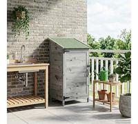 YunCangg Cobertizo de jardín de madera maciza de abeto gris, 59 x 56 x 113,5 cm, con techo de asfalto impermeable y puerta de ventilación, con cerradura, ideal para cobertizos de jardín, cobertizos