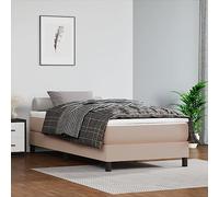 YunCangg Colchón de muelles ensacados medio con funda de piel sintética Cappuccino, 90 x 190 x 20 cm, núcleo elástico puntual, transpirable, con espuma fría y visco, ideal para camas individuales y