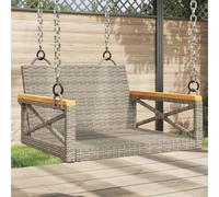 YunCangg Hamaca colgante de poliratán gris con marco de acero recubierto de polvo, 63 x 62 x 40 cm, resistente a la intemperie y a los rayos UV, asiento exterior para jardín, balcón, terraza con