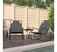 YunCangg Hamaca mecedora 2 unidades, color gris de acero pulverizado y textileno transpirable, 89 x 58 x 93,5 cm, plegable y ajustable, ergonómica para balcón, terraza
