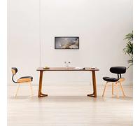 YunCangg Juego de 2 sillas de comedor de madera curvada negra con funda de piel sintética ergonómica, estructura de madera robusta, 51,5 x 54 x 78 cm, diseño moderno para cocina, salón