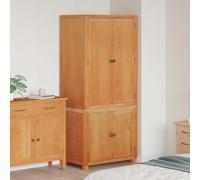 YunCangg Juego de muebles de almacenamiento con puerta, 2 unidades, color marrón de roble macizo, 80 x 50 x 180 cm, con mucho espacio de almacenamiento para salón, dormitorio, pasillo y oficina