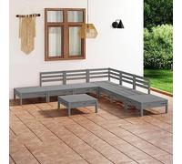 YunCangg Juego de salón de jardín de madera maciza de pino gris para terraza, balcón, con mesa y taburete, resistente a la intemperie, modular, ahorra espacio, para jardín, porche, relax