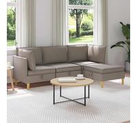 YunCangg Juego de sofá modular con espacio de almacenamiento, 4 piezas, tela pardo, conjunto de asientos para salón, comedor, balcón, con cojines extraíbles y almacenamiento que ahorra espacio