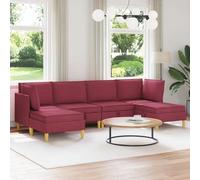 YunCangg Juego de sofá modular con espacio de almacenamiento, 6 unidades, color rojo vino, juego completo para salón, comedor, balcón, terraza, ahorro de espacio y versátil