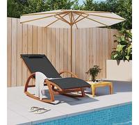 YunCangg Mecedora de textileno gris con madera maciza de álamo, ergonómica y resistente a la intemperie, plegable para balcón, terraza, jardín, exterior, para relajarse y relajarse con respaldo y