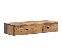 YunCangg Mesa auxiliar montada en la pared, madera vieja, 87,5 x 34,5 x 17 cm, con cajón de almacenamiento y estante, cómoda de madera para salón, dormitorio, oficina, pasillo y orden versátil