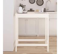 YunCangg Mesa de bar blanca de madera maciza de pino, 100 x 50 x 110 cm, mesa de madera estable para cocina, comedor, salón, ahorro de espacio y resistente para muebles modernos