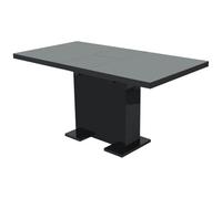 YunCangg Mesa de comedor extensible de color negro brillante, MDF y acero, 120 x 80 x 75 cm, extensible a 150 cm, mesa de cocina estable para comedor y salón, ahorra espacio y es moderna