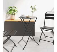 YunCangg Mesa de jardín de metal antracita, 50 x 50 x 72 cm, plegable, estable, resistente a la intemperie, ahorra espacio, para balcón, terraza, exterior, camping, pícnic, jardín de invierno