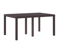 YunCangg Mesa de jardín de polirratán, 150 x 100 x 73 cm, estable, resistente, resistente a la intemperie, para balcón, terraza, jardín de invierno, porche, exterior, comida, barbacoa, pícnic
