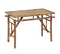YunCangg Mesa de jardín plegable de bambú, 115 x 50 x 75 cm, resistente a la intemperie, estable, ahorra espacio, para balcón, terraza, exterior, camping, pícnic, porche, barbacoa, comida
