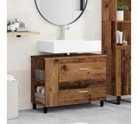 YunCangg Mueble para lavabo de madera de 80 x 35 x 60 cm, armario para debajo del lavabo con cajón, puerta, espacio de almacenamiento para cuarto de baño, invitados, inodoro y estante