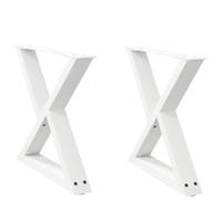 YunCangg Patas de mesa de café, 2 unidades, acero con recubrimiento en polvo, color blanco, 50 x (42 - 43,3) cm, con patas niveladoras ajustables, tornillos para montaje en muebles, pie de repuesto