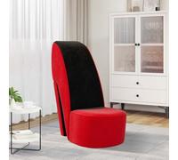 YunCangg Silla con diseño de tacones altos, color rojo, terciopelo, con respaldo y reposabrazos, 43 x 83 x 86 cm, tapizado, para salón, oficina, zona de lectura y recepción