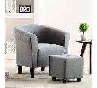 YunCangg Sillón Chesterfield de tela gris claro con respaldo ergonómico y reposabrazos, 70 x 56 x 66 cm, ideal para salón, oficina, salón y rincón de lectura, cómodo y duradero