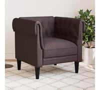 YunCangg Sillón Chesterfield de tela marrón oscuro, tapizado para salón, dormitorio, oficina, resistente estructura de madera maciza, cómoda y duradera, máx. 110 kg
