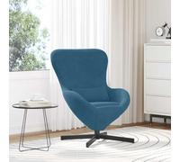 YunCangg Sillón de huevo azul de terciopelo, 63 x 73 x 90 cm, con marco de metal, giratorio y ergonómico, para salón, dormitorio, oficina, salón, comodidad relajada