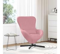 YunCangg Sillón de huevo de terciopelo rosa 63 x 73 x 90 cm, marco de metal giratorio con cojín, ergonómico, cómodo para salón, dormitorio, salón, lectura, relax