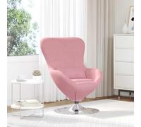 YunCangg Sillón de huevo de terciopelo rosa con base giratoria de 360 grados, reposabrazos ajustable, silla ergonómica acolchada de metal con funda de tela suave para salón y dormitorio Relax