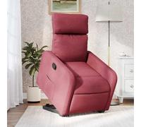 YunCangg Sillón de relax con ayuda para levantarse y motor eléctrico, tejido rojo vino, ajustable con función de descanso manual, acolchado con reposabrazos, marco de madera estable y metal para salón