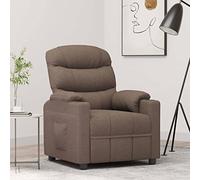 YunCangg Sillón de relax de tela de color topo con función reclinable ajustable, acolchado ergonómico, marco de metal de madera estable, reposabrazos y respaldo cómodos, ideal para salón, rincón de