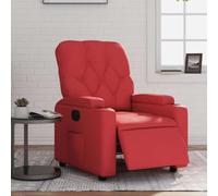 YunCangg Sillón de relax eléctrico rojo de piel sintética con función reclinable, con reposabrazos, marco de madera y metal, ergonómico, cómodo para salón, rincón de lectura, oficina
