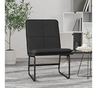YunCangg Sillón de salón negro de piel sintética con estructura de metal, 54 x 75 x 76 cm, cómoda silla de relax con respaldo acolchado y patas antideslizantes, ideal para salón, oficina y rincón de