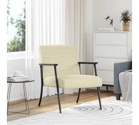 YunCangg Sillón de tela crema 59 x 75 x 78 cm con reposabrazos y respaldo ergonómico, muebles modernos para salón, dormitorio, oficina y rincón de lectura
