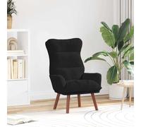 YunCangg Sillón de terciopelo negro con reposabrazos, 69 x 74 x 93 cm, silla de relax, ergonómica, acolchada, para salón, dormitorio, oficina, cómoda silla de lectura con estructura de madera estable